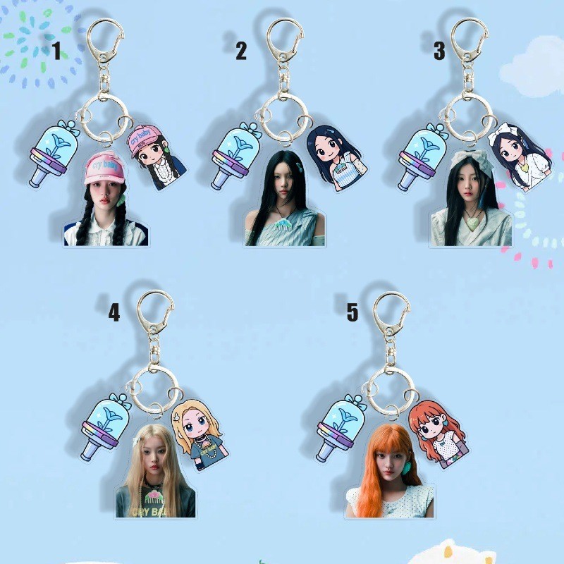 Kpop Idol ILLIT Periphery New Style Keychain Backpack Pendant Keychain YUNAH MINJU MOKA IROHA WONHEE