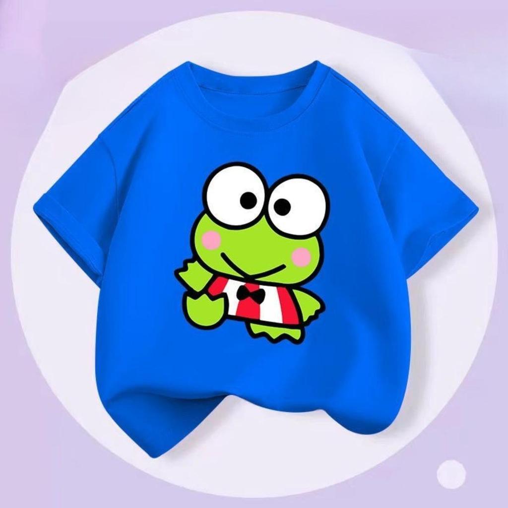 Hình ếch Keroppi dễ thương, Wzxinsheng2025 Áo thun, size trẻ em, ngắn tay, cổ tròn, mùa hè