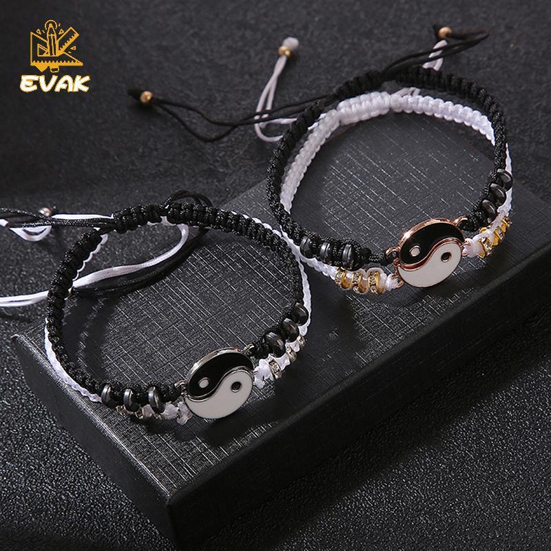 Vòng tay và dây chuyền bộ đôi Thái cực dương, có thể điều chỉnh phù hợp làm quà tặng cho người yêu tại Việt Nam
