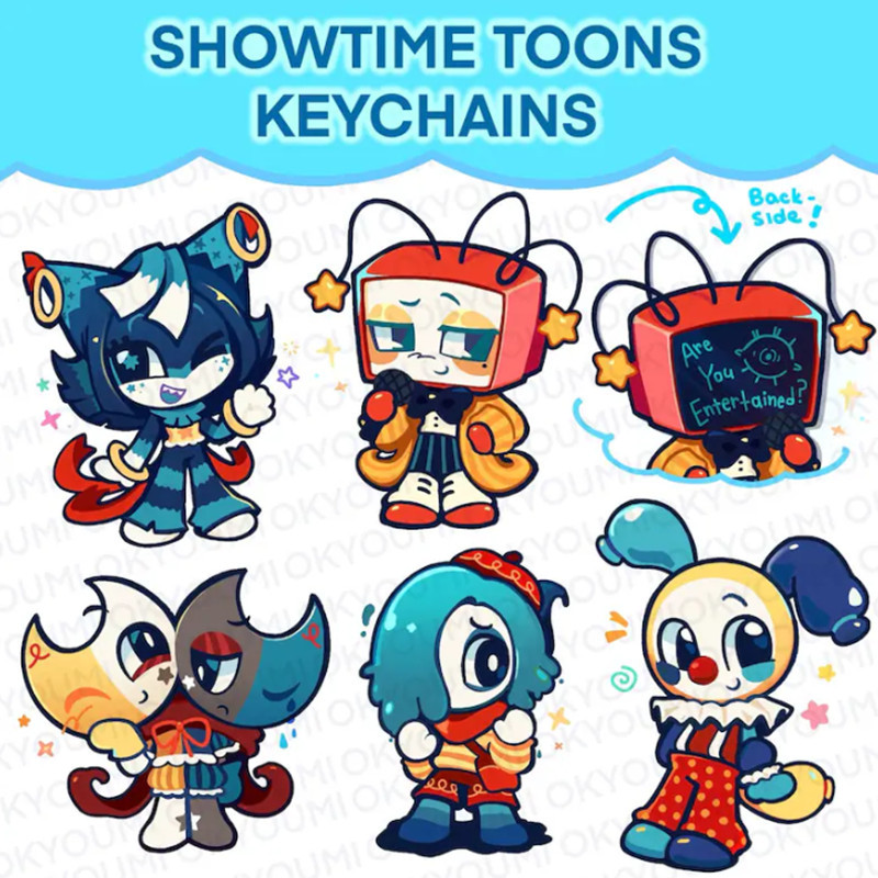 Showtime Toons Acrylic Keychains! Cute cartoon game Character pendant