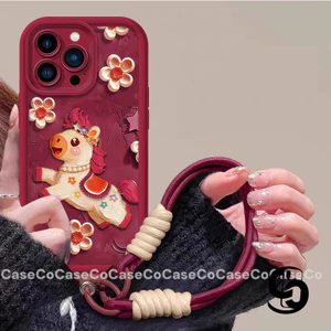 Ốp Lưng Cho IPhone 17 16 13 11 15 12 14 ProMax X XSMax XR 14 7 16 6S 6 8 15 Plus SE2020 Vỏ vòng tay ngựa đỏ năm mới