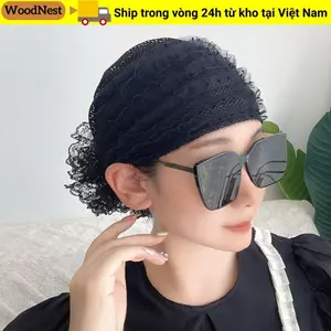 Mũ turban WOODNEST kiểu Hồi giáo thanh lịch, phù hợp với mũ beanie ren thoáng khí cho mùa hè