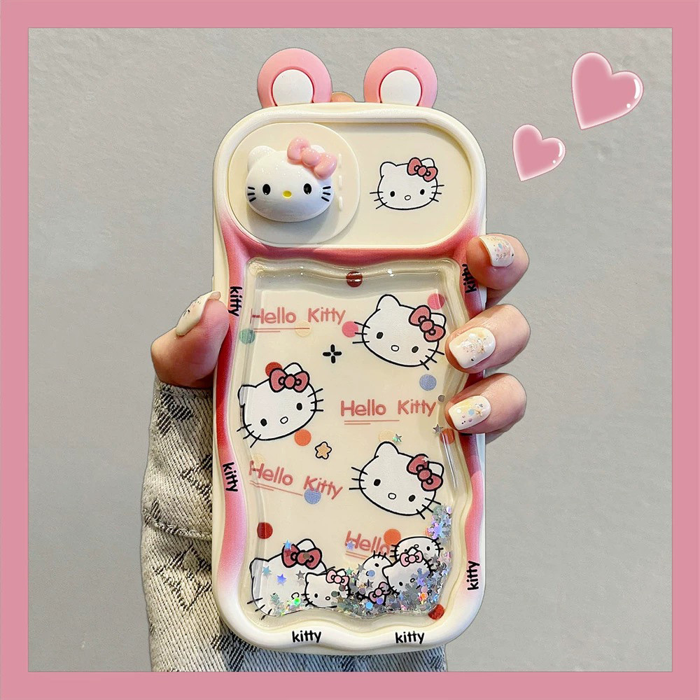 Ốp điện thoại cửa sổ trượt cát chảy 3D cho iPhone 17 Pro Max 16 Plus 15 14 13 12 11 Vỏ bảo vệ chống sốc