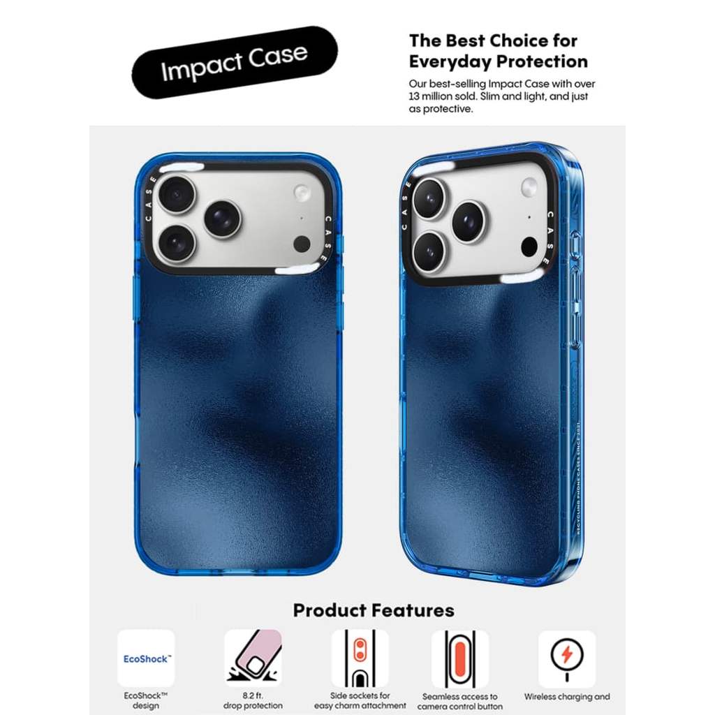 CASECASE X Xanh Biển Ốp Lưng Bầu Trời Màu Xanh Trong Suốt Cứng Hút Từ Tính Tác Động Cho Apple IPhone 12 13 14 15 16 17 Pro Max Air Plus Có Hộp