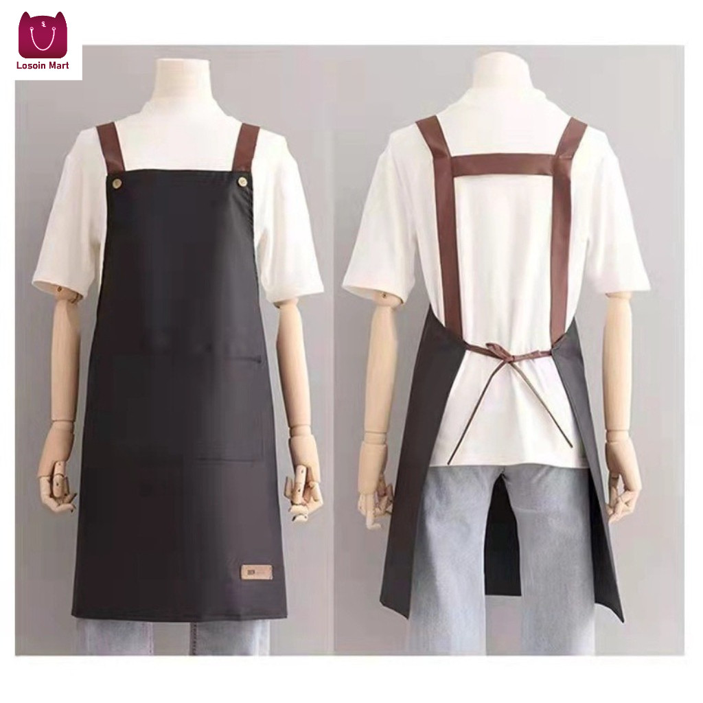 Tạp dề nhà bếp, tạp dề chống thấm nước, đồng phục nhà hàng, chống dầu mỡ và chống bám bẩn, thiết kế đơn giản.