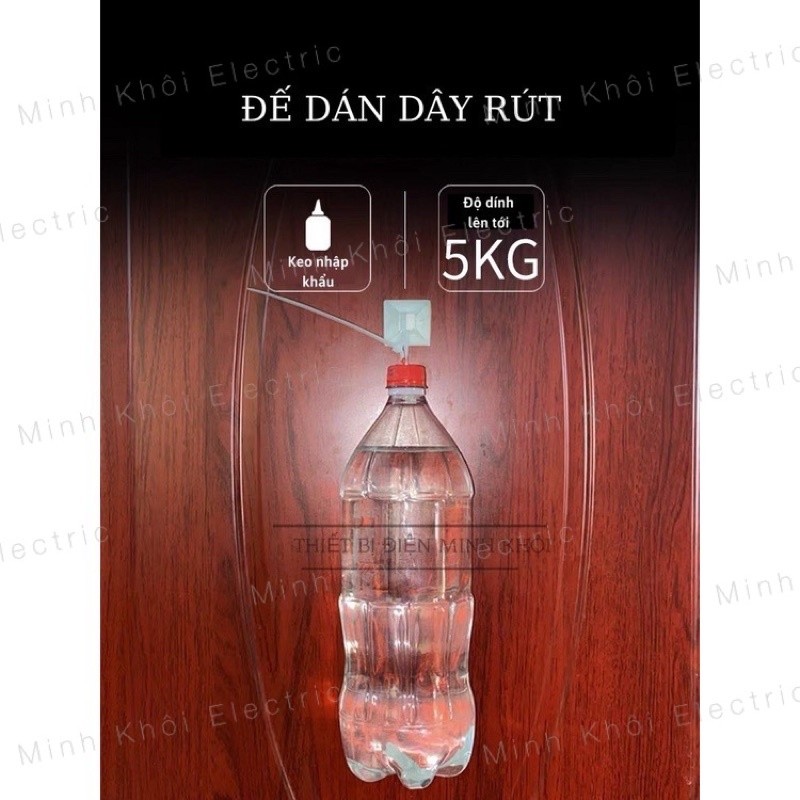 Đế Dán Dây Rút Cố Định Dây Điện, miếng dán giữ dây điện, gối đỡ lạt nhựa