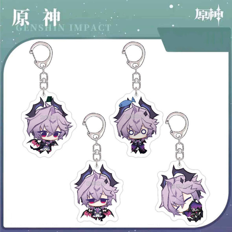 Game Genshin Impact Durin Sandrone Marionette Cosplay Keychain Kawaii Alloy Acrylic Keyring Key Chain Bag Ornament