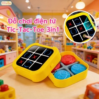 【BabyJoy】Đồ chơi điện tử Tic-Tac-Toe 3in1,Phát triển khả năng tư duy logic của trẻ em,trò chơi tương tác gia đình