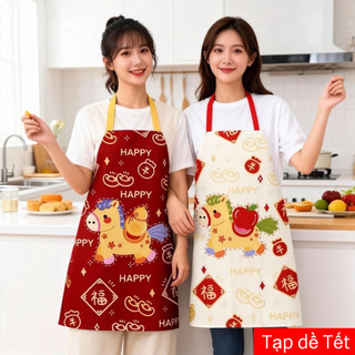 Tạp Dề Năm Ngựa Thời Trang Chống Thấm Nước Chống Bẩn Nấu Ăn Nhà Bếp Tạp Dề Hộ Gia Đình Ăn Dễ Thương Tạp Dề Năm Mới