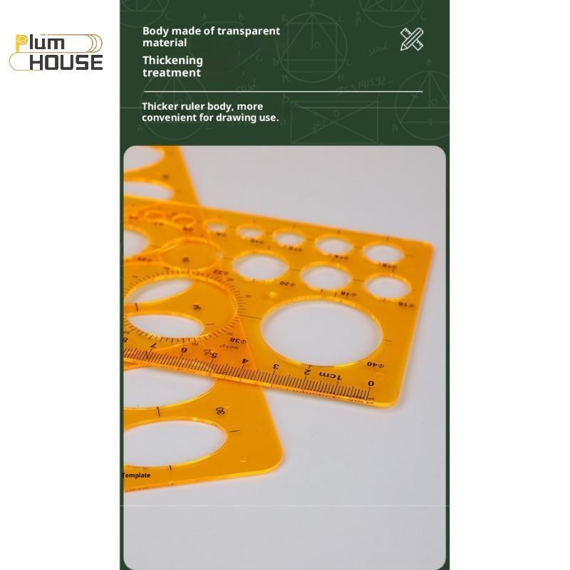 PlumHOUSE Mẫu Thước Đo Tròn Hình Bầu Dục Thước Bền K Nhựa Vẽ Thiết Kế Nội Thất Kiến Trúc Sư Bản Mẫu Soạn Thảo Thước VN