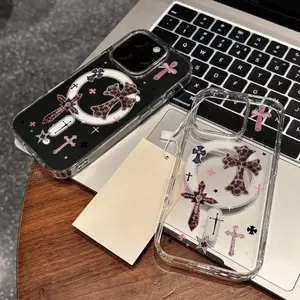 Bướm chéo cho iPhone 1615plus trong suốt 1413promax trường hợp điện thoại 12 acrylic