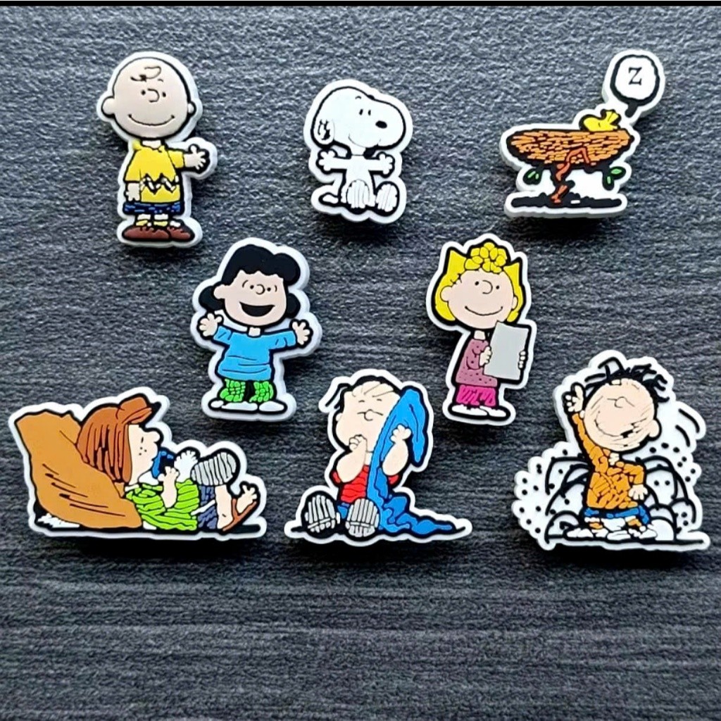 CHARM CHÍNH HÃNG: CHARM GẮN DÉP PEANUTS- HÀNG CHẤT DÀY - CỨNG- NÚT GẮN XỊN
