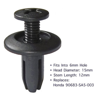 10 / 50 / 100 Chiếc Ốc Vít Nhựa 6MM Dây Buộc Ô Tô Bu Lông Nhựa Chốt Đen Fender Ốp Lưng Kẹp Dành Cho Xe Honda Phụ Kiện