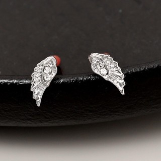 Bông tai hình cánh thiên thần đính đá zircon sáng bóng - Quà tặng cặp đôi unisex
