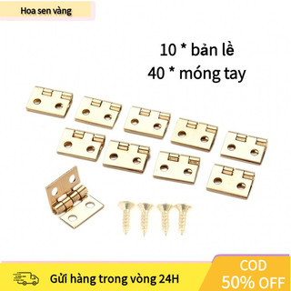 【COD】Combo 10 bản lề cửa nhỏ gọn làm từ đồng bền đẹp, kèm theo ốc vít, phù hợp để lắp ráp hoặc sửa chữa đồ gỗ nội thất.
