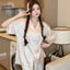 Bộ Đồ Ngủ Bằng Lụa Băng Nữ Phong Cách Dễ Thương Gấu Hoạt Hình Cao Cấp Quần Ngắn Tay Loungewear
