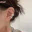 Tai kẹp zircon lấp lánh cho nữ, phù hợp làm trang sức cưới không cần xuyên da