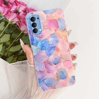 Dành Cho OPPO Reno4 CPH2113 / Reno4 Pro CPH2109 Vỏ Tranh Họa Tiết Hoa Thanh Lịch Mới Reno 4 4Pro 4G Vỏ Điện Thoại TPU Silicon Mềm