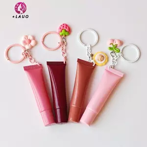 Springevenstar 10 / 15ml Ống Lipsti Trống Có Móc Khóa Mặt Dây Chuyền Bóp Sub-Bottling Hộp Đựng Chất Lỏng Có Thể Đổ Lại Chai Lipgloss Mẫu Chai Springevenstar