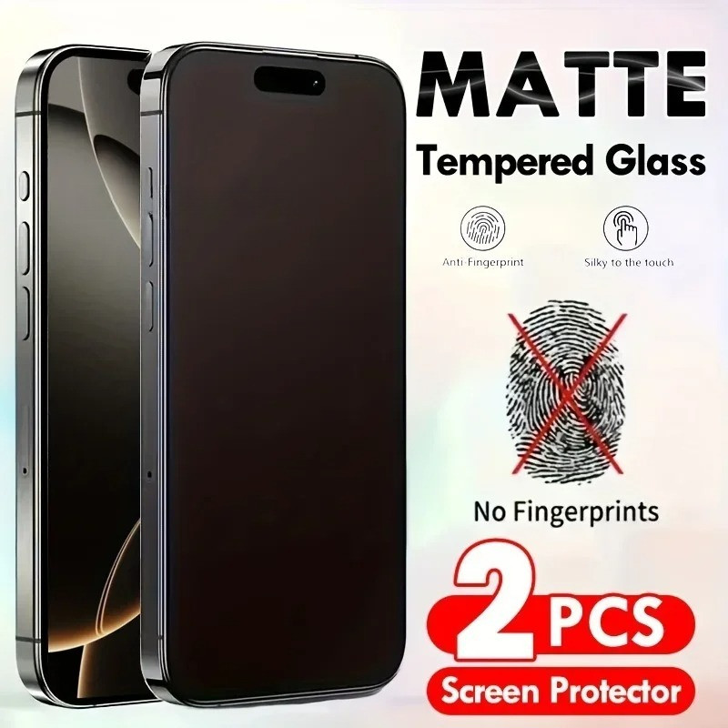 2 Chiếc HD Trong Suốt Kính Cường Lực Cho Apple iPhone 17 Air Pro Max Chống Gián Điệp Riêng Tư Chống Ánh Sáng Xanh Bảo Vệ Màn Hình Điện Thoại Cho Apple iPhone 16e 16 15 Plus Pro Max Matte Glass Film