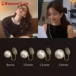 Bông tai kẹp tai ngọc trai giả đơn giản, trang sức thời trang dành cho nữ