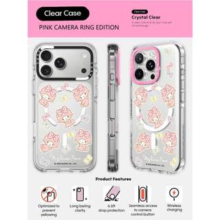 CASECASE X Bow My Melody Vỏ Điện Thoại HỒNG CAMERA PHIÊN BẢN RING Tác Động Vỏ Hút Từ Tính Trong Suốt Cho IPhone 17 / 16 / 15 / 14 / 13 Pro Max Air Có Bao Bì Cao Cấp