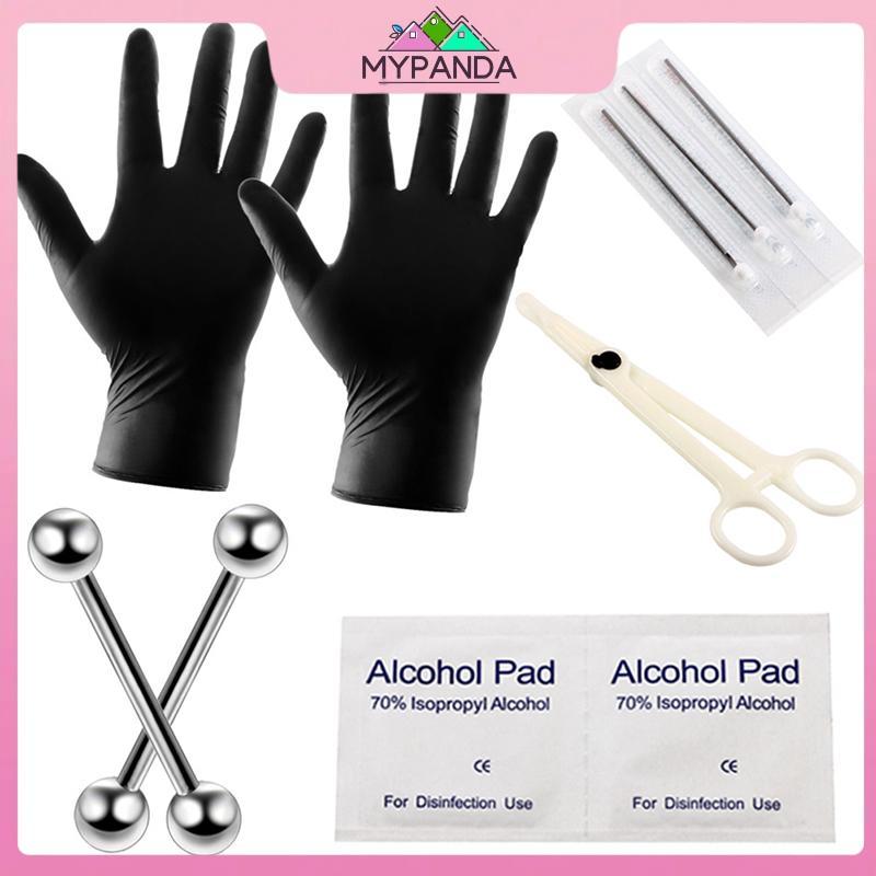 MYPANDA - Bộ Dụng Cụ Xỏ Khuyên cho Bụng, Lông Mày, Mũi và Môi, mỗi bộ gồm 10-20 cái