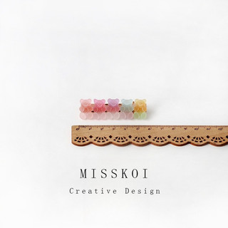 MISMEMO Ngọt Dopamine Trong Suốt Gấu Kẹp Tóc ins Cô Gái Màu Trái Tim Kẹo Gấu Mỏ Vịt Kẹp Thạch Kẹp Tóc Bên Kẹp