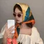Băng đô tam giác PYCOU, Khăn trùm đầu hoa kiểu Pháp giả lụa phong cách mục vụ cho bé gái, Khăn lụa thủ công ngọt ngào Hàn Quốc chụp ảnh ngoài trời