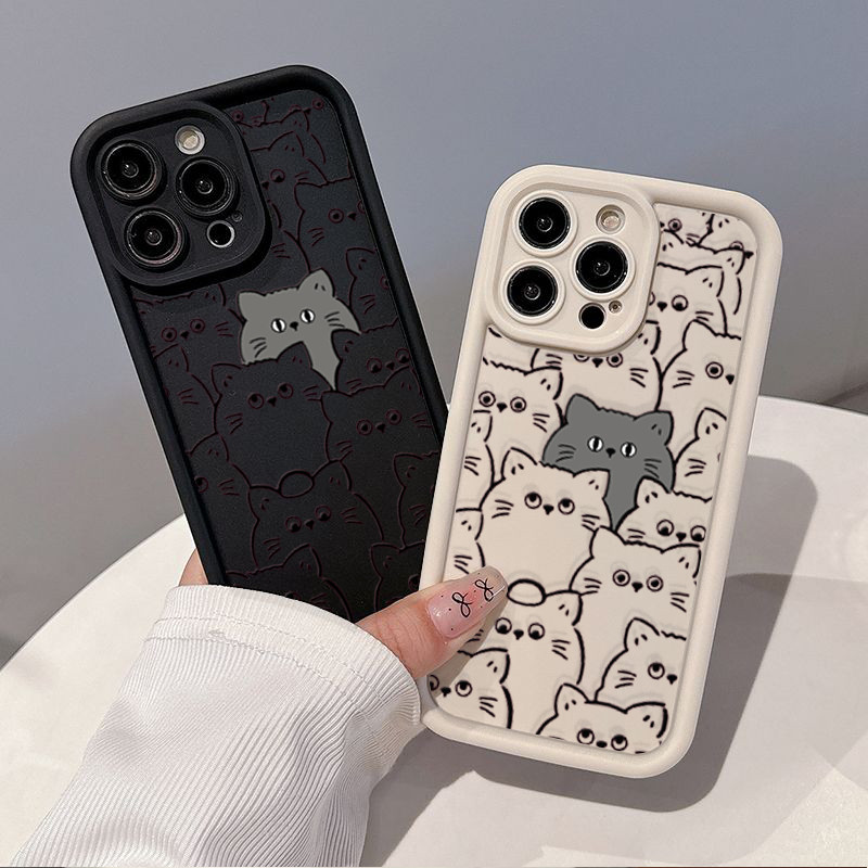 Ốp Điện Thoại Cho TECNO POVA 6 7 PRO SPARK 20 30 PRO Plus 40C 30C GO 2022 ITELA 70 80 90 So Cặp Đôi Mèo Dễ Thương Bumber Hoạt Hình Silicon Chống Sốc