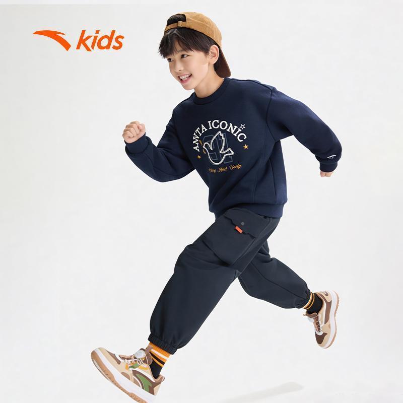 ANTA Kids Áo Sweater Thời Trang Bé Trai Giữ Ấm, Thoải Mái Vận Động 3526A8717
