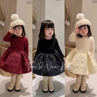 V63-[tomnaukids] Váy len phối chân váy phồng cho bé gái size  từ 8-30Kg