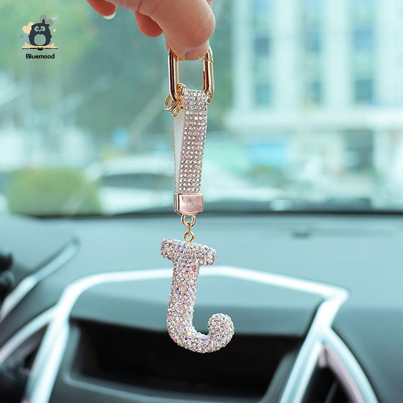 [Bluemood] Móc khóa bảng chữ cái kim cương giả lấp lánh thời trang Chữ dễ thương Vòng chìa khóa quyến rũ Tinh tế Bapa Phụ kiện trang trí Quà tặng Mới