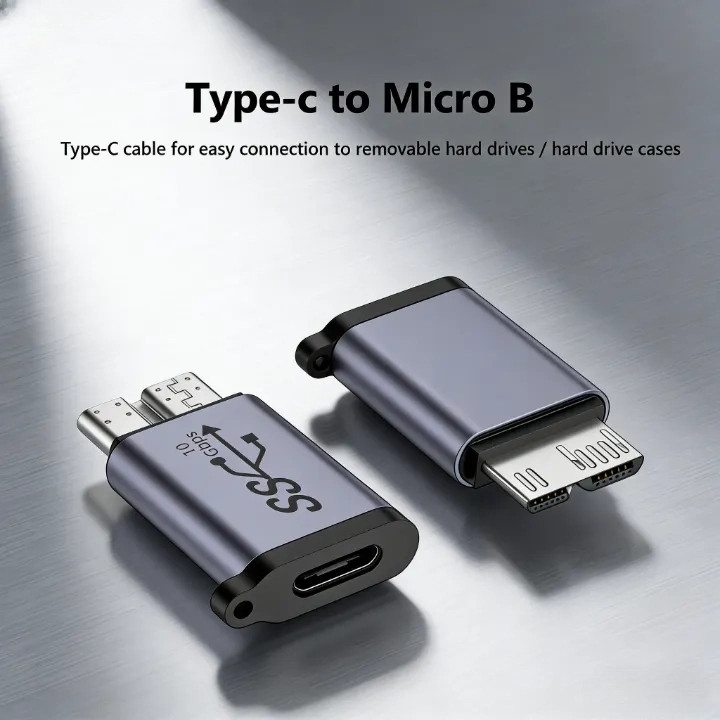 Adapter USB C to Micro B 10Gbps cho HDD Bộ chuyển đổi TYPE-C sang Micro B，Cho ổ cứng HDD / SSD，Nhỏ gọn, tiện lợi