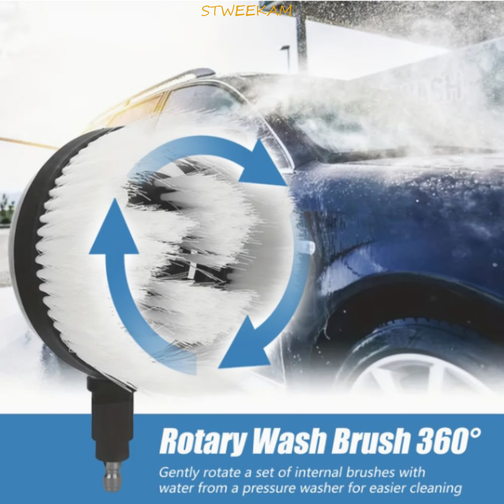 Bàn chải rửa áp lực STWEEKAM, đầu tròn thiết kế hình quạt, xoay 360 độ, kết nối nhanh, làm sạch nước hiệu quả