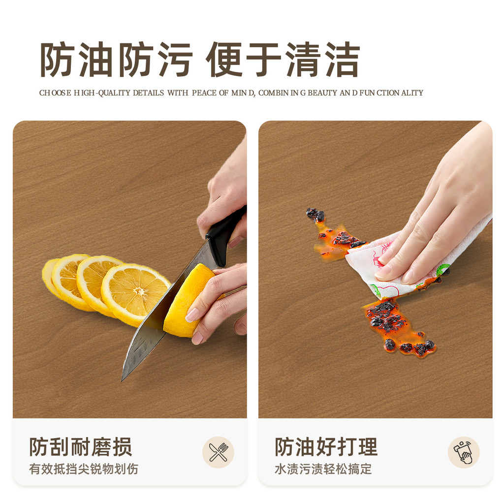 Khăn Trải Bàn Giả Vân Gỗ 0.8cm Chống Thấm Nước Chống Dầu Mỡ Thảm Da Trải Bàn Ăn Hình Chữ Nhật Cao Cấp Dễ Vệ Sinh