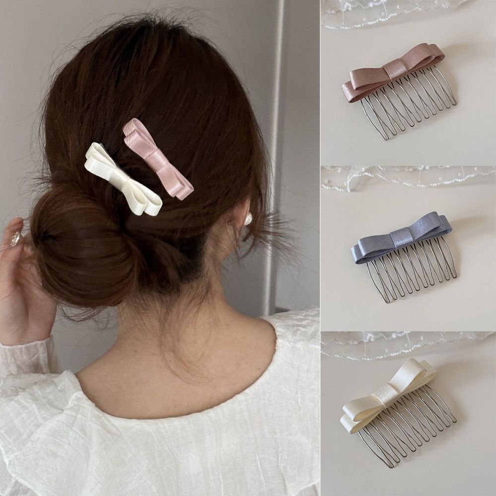 Lược chải tóc Nơ HOBBYIN, Kẹp tóc lệch Updo Bangs, Phụ kiện tóc gãy chống trượt tối giản nhẹ nhàng dành cho nữ / bé gái