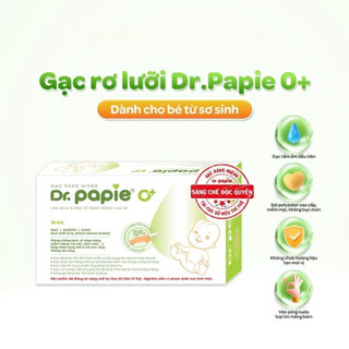 (COMBO 2 HỘP TẶNG QUÀ)  Gạc rơ lưỡi dr papie vệ sinh răng miệng cho bé từ sơ sinh và trên 1 tuổi (hộp 30 gói)