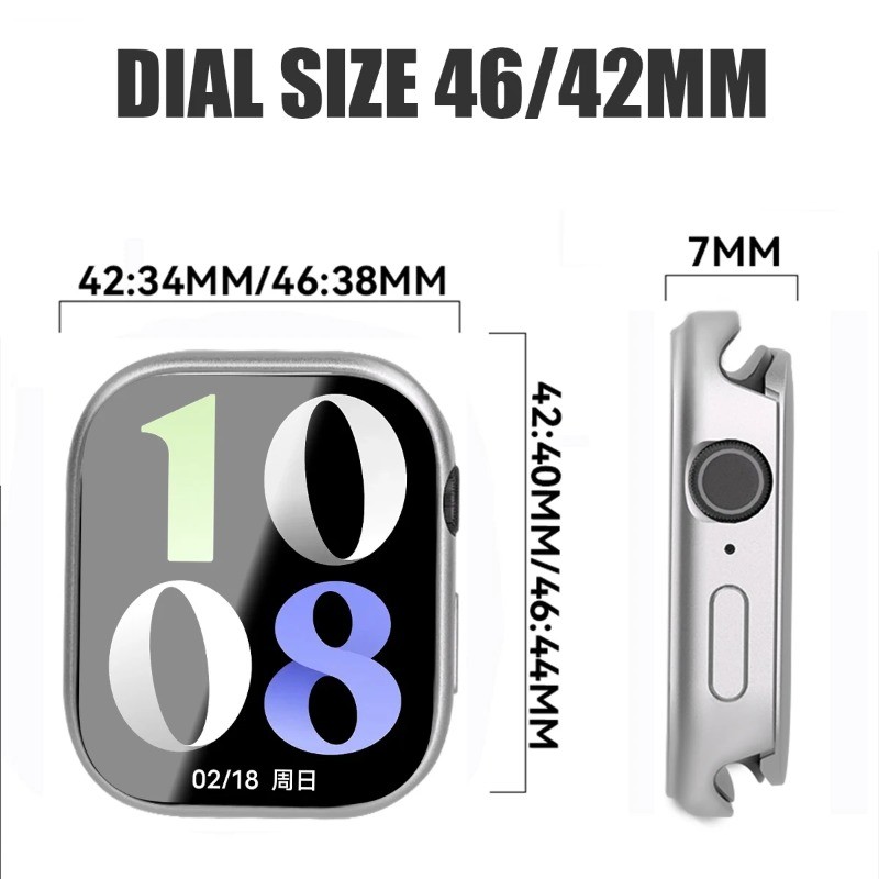 Ốp Lưng Kim Loại Cho Apple Watch Series11 / 10 46mm 42mm Ultra 3 / 2 / 1 49mm 9 8 7 6 SE 45mm 44mm