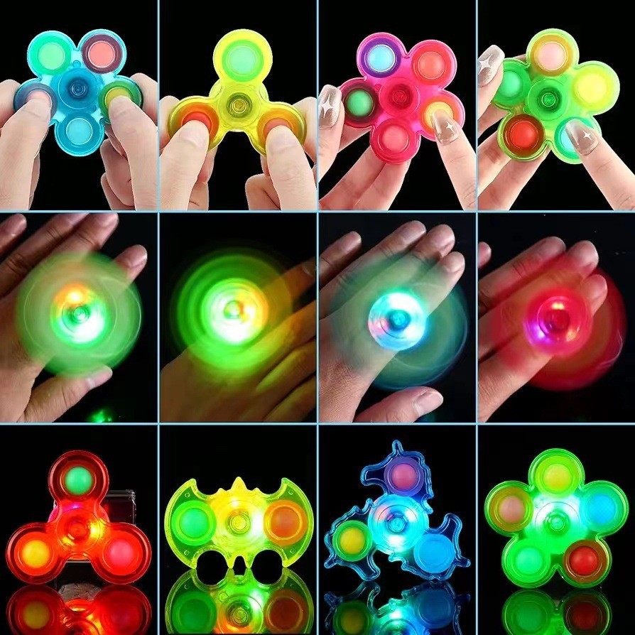Trẻ em Dạ Quang Bong Bóng Top Vòng Tay Flash Sáng Tạo Xoay Top Đồng Hồ Mẫu Giáo Quà Tặng Nhỏ Đồ Chơi Giải Nén