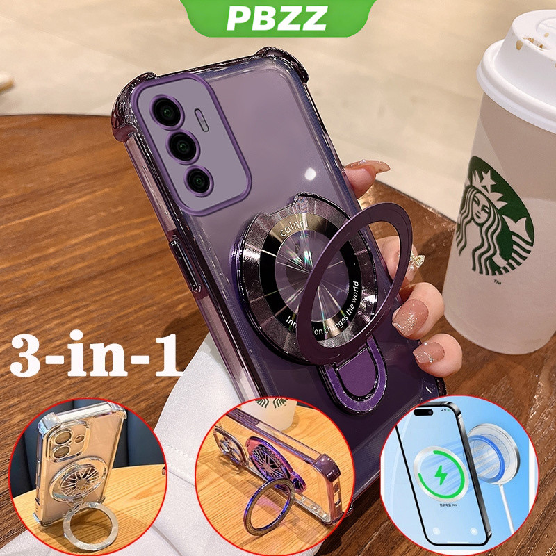 FOR ốp lưng [3 trong 1] Ốp điện thoại cho Vivo V20 Pro V21 V23 v23e 5g Ốp mềm Ốp chống sốc Silicon thiết kế mới mỏng trong suốt 360 ° thẩm mỹ có giá đỡ sjxmszj01