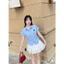 Áo sơ mi nữ rút dây in chú bò ngơ ngơ SM099 BO43