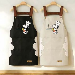 Dễ Thương Họa Tiết Snoopy Tạp Dề Đầu Bếp Hoạt Hình Ngoại Vi Thời Trang Chống Thấm Nước Chống Dầu Hộ Gia Đình Nhà Bếp Nấu Ăn Quần Áo Làm Việc