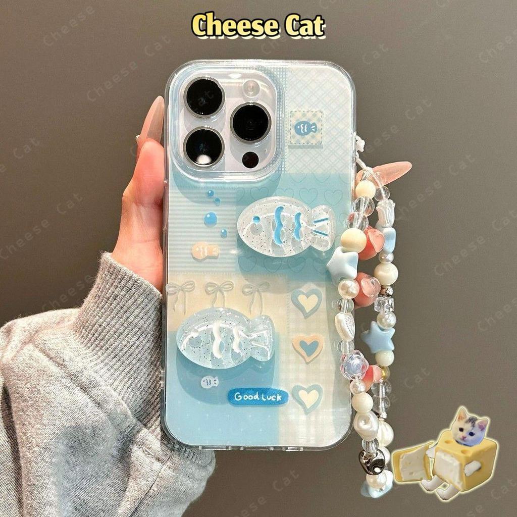 Ốp lưng DIY hình cá pha lê 3D mùa hè tương thích với iPhone 14 13 12 11 15 16 17 Pro Max XR Xs Max 6 7 8 Plus