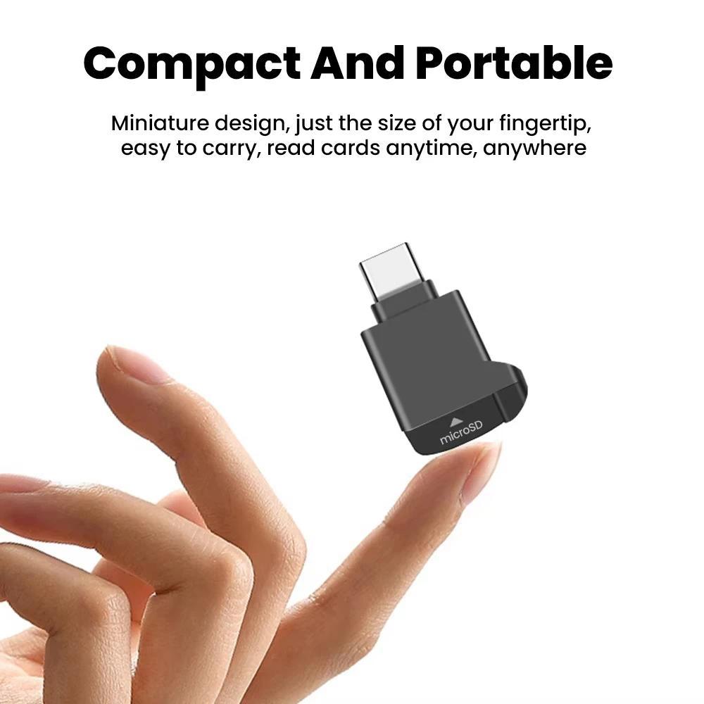 [Sẵn sàng] Đầu đọc thẻ TF Mini loại C 2.0 thiết kế co giãn lưu trữ bên ngoài phù hợp cho iPhone USB-C 2.0 Memory Stick TF đọc thẻ đọc