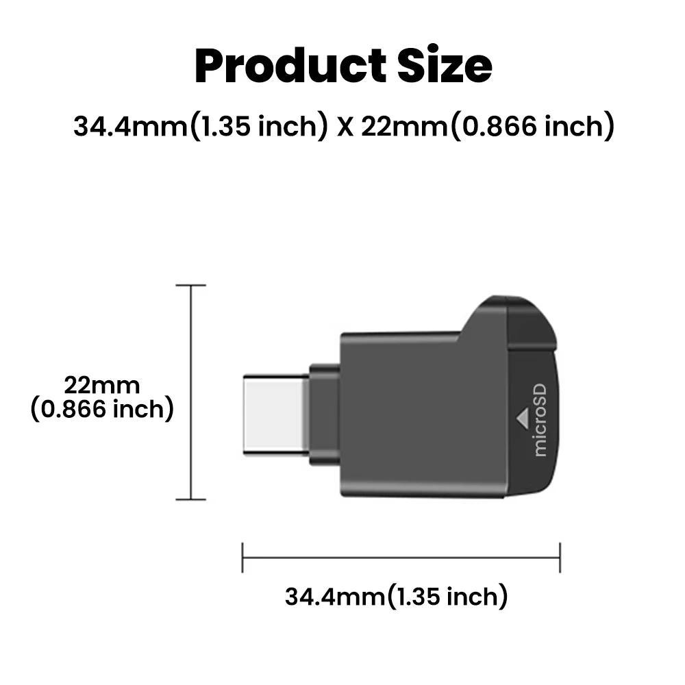 [Sẵn sàng] Đầu đọc thẻ TF Mini loại C 2.0 thiết kế co giãn lưu trữ bên ngoài phù hợp cho iPhone USB-C 2.0 Memory Stick TF đọc thẻ đọc