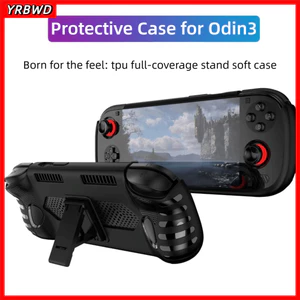 YRBWD For AYN Odin 3 New Handheld Game Console Case Anti Slip Protective Cover TPU Soft Shockproof Host Shell with Kickstand