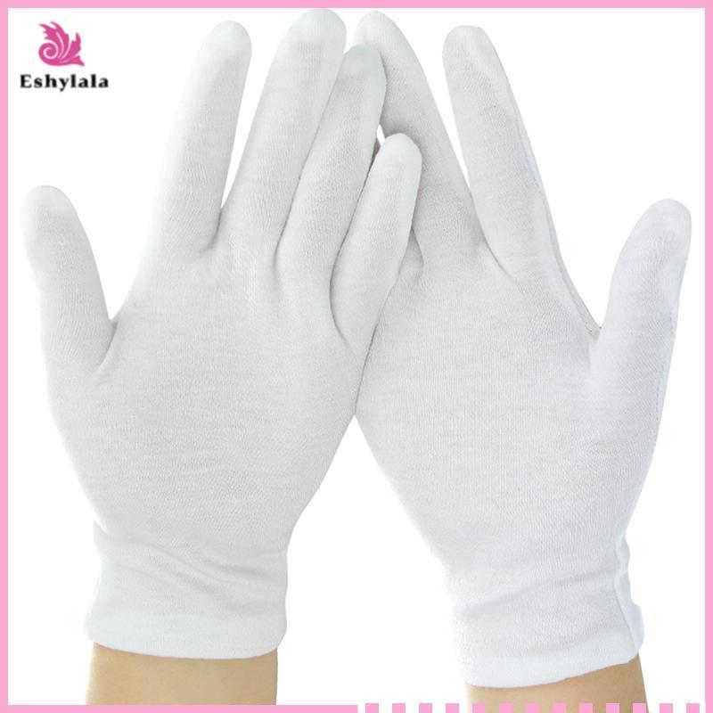 Eshylala 1 Đôi Mới Full Ngón Nam Nữ Nghi Thức Găng Tay Cotton Trắng Bồi Bàn / Lái Xe / Trang Sức / Găng Tay Công Nhân Găng Tay Hấp Thụ Mồ Hôi [MỚI]