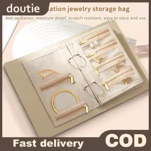 Doutie Da PU Trang Sức Lưu Trữ Sách Dây Kéo Nhà Thơ Trong Suốt Hộp Đựng Trang Sức Nelace Chất Kết Dính Bảo Quản Hiển Thị Sản Phẩm Dành Cho Nữ VN