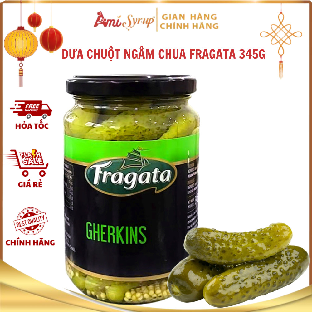 Dưa Chuột Ngâm Chua Fragata 345g Dưa Leo Giòn Ngon, Chua Thanh Chuẩn Vị Châu Âu